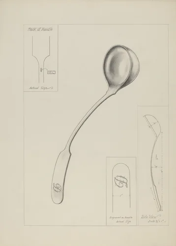 Silver Ladle by George Fairbanks, index of american design, 1937