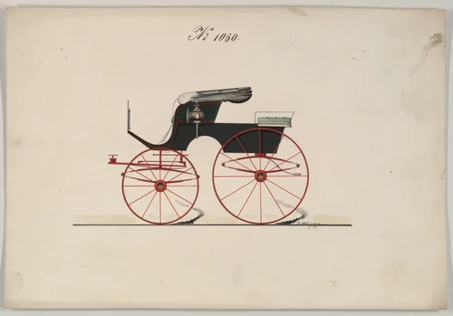Design for Stanhope Phaeton, no. 1060 by Brewster & Co., drawing, 1850-1874
