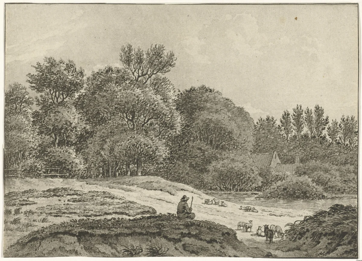Landschap bij Overveen by Jan Evert Grave, print, 1769-1805