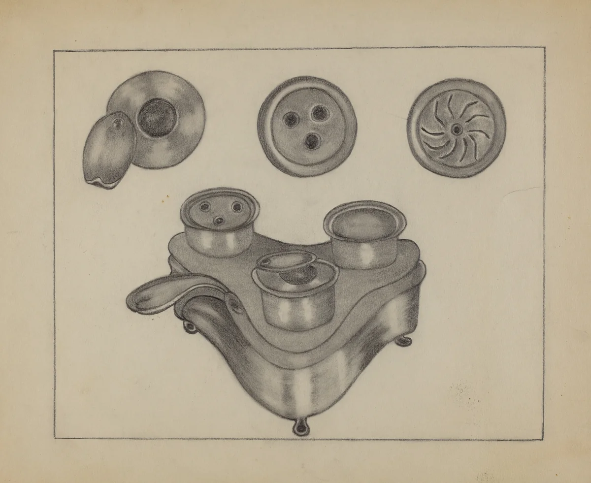 Pewter Desk Set by Mae Szilvasy, index of american design, 1936