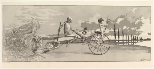 Amor, Tod und Jenseits, from the series Intermezzi by Max Klinger, print, 1870-1920
