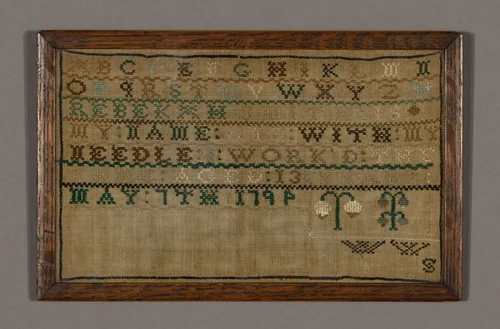 Sampler by Rebekah Smith, textile, 1794