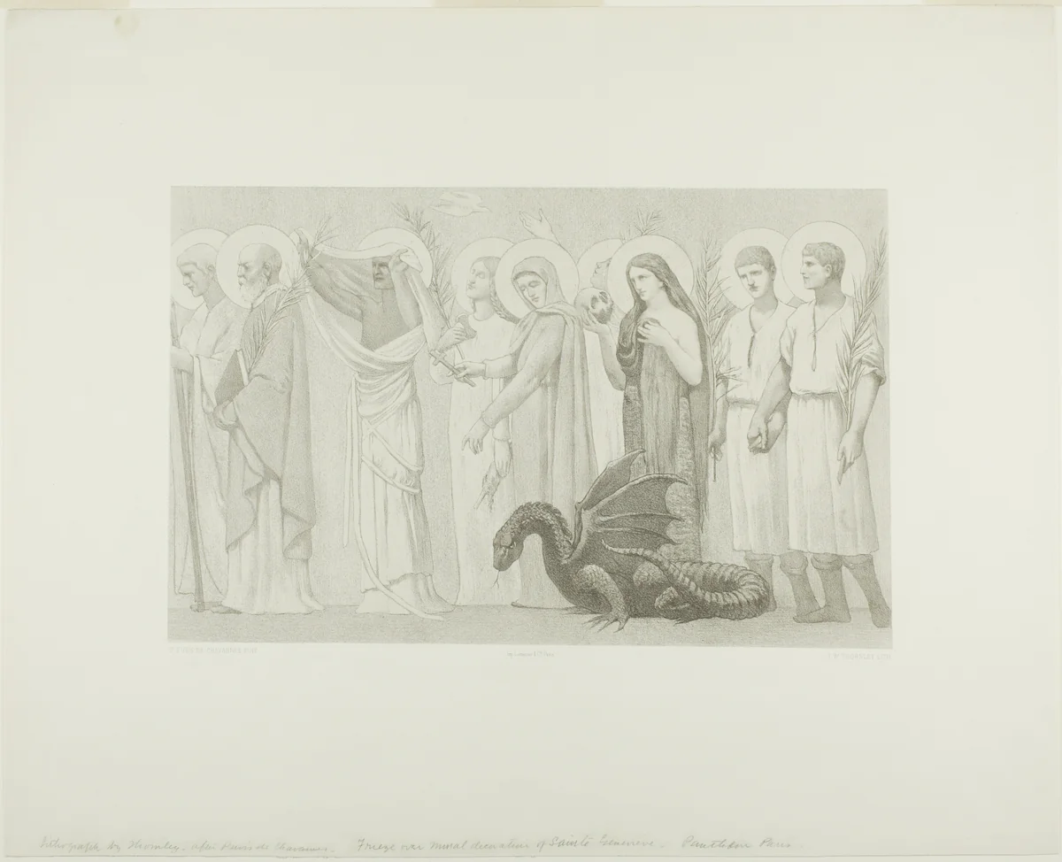 Pastoral Life of Saint Geneviève (right panel) by Georges-William Thornley, print, 1883-1893