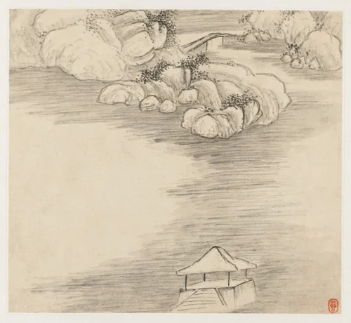 Album of Landscapes: Leaf 3 by Wang Gai (王槩), painting, 1677