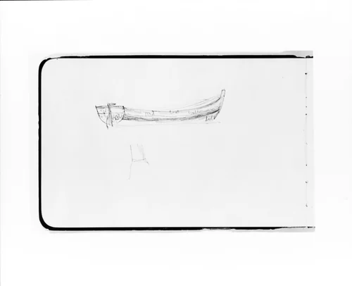 Sketch of a Rowboat (from Sketchbook) by Albert Bierstadt, artwork, 1891