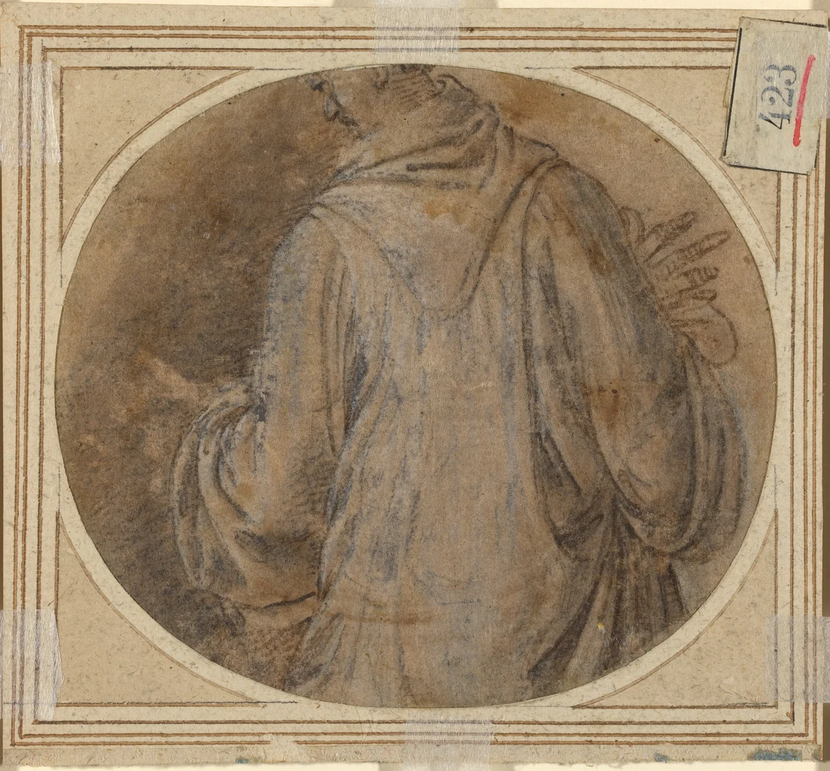 A Monk [verso] by Fra Bartolommeo, drawing, 1500