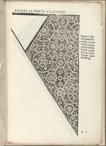 Ornamento nobile...Fatta da Lucretia Romana (Libro V of the Corona), page 7 (recto) by Cesare Vecellio, book, 1620