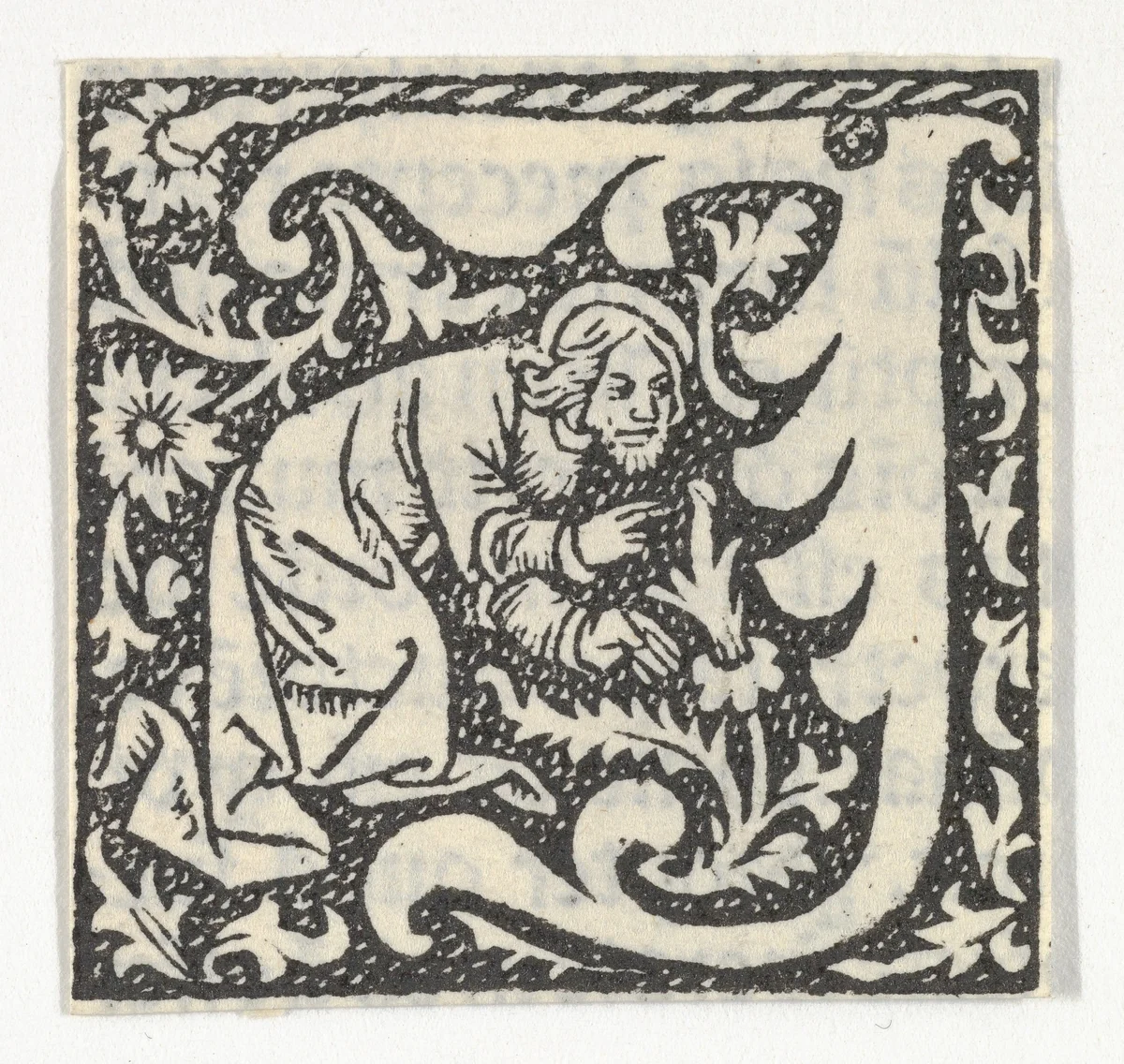 Decorated Roman alphabet by anonymous, print, 1485-1499