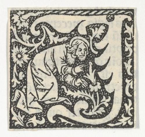 Decorated Roman alphabet by anonymous, print, 1485-1499