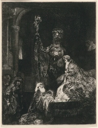 The Presentation in the Temple in the Dark Manner by Rembrandt van Rijn, print, 1649-1659