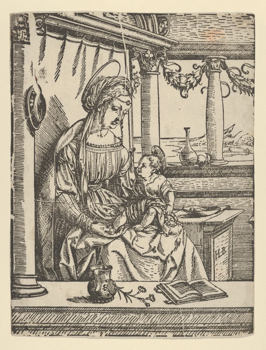 The Virgin Seated with the Child by Hans Burgkmair, print, 1498-1531