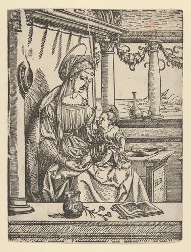 The Virgin Seated with the Child by Hans Burgkmair, print, 1498-1531