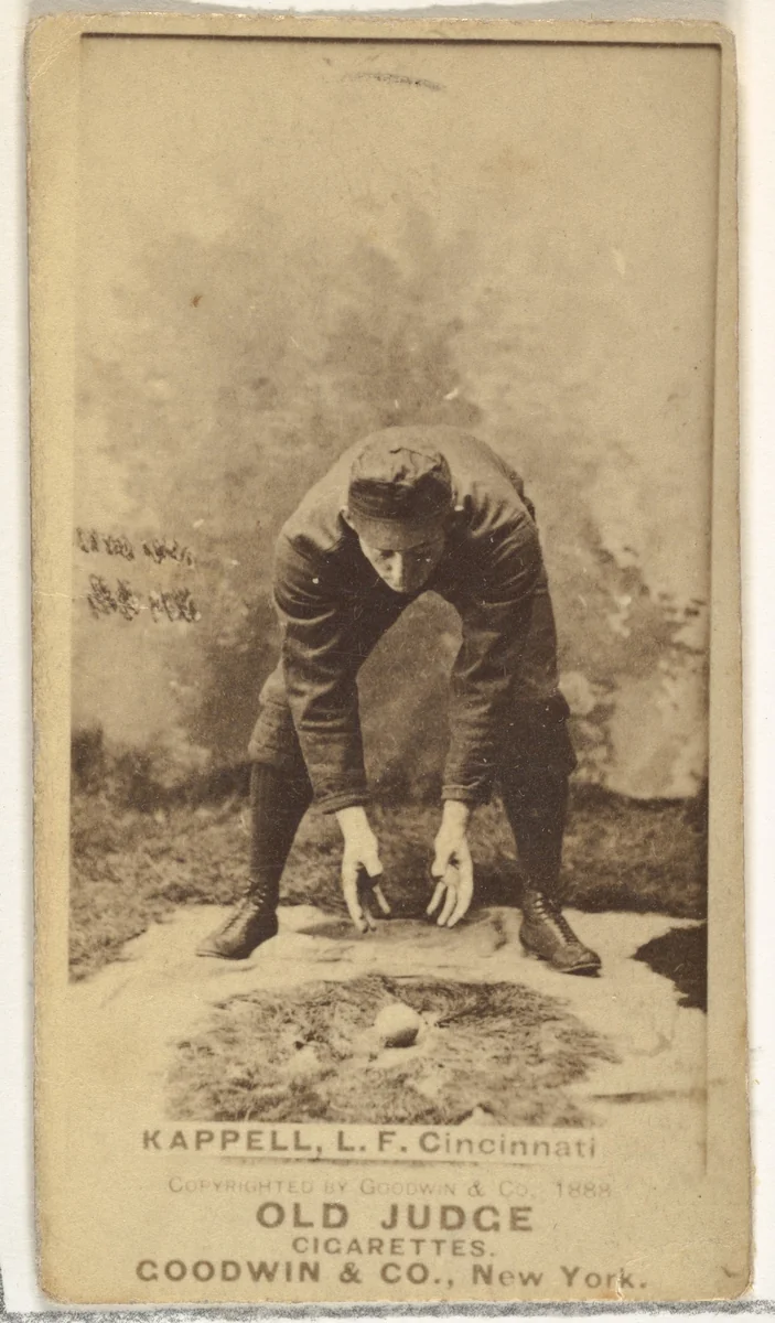 Henry "Heinie" Kappel, Left Field, Cincinnati, from the Old Judge series (N172) for Old Judge Cigarettes by Goodwin & Company, photograph, 1888