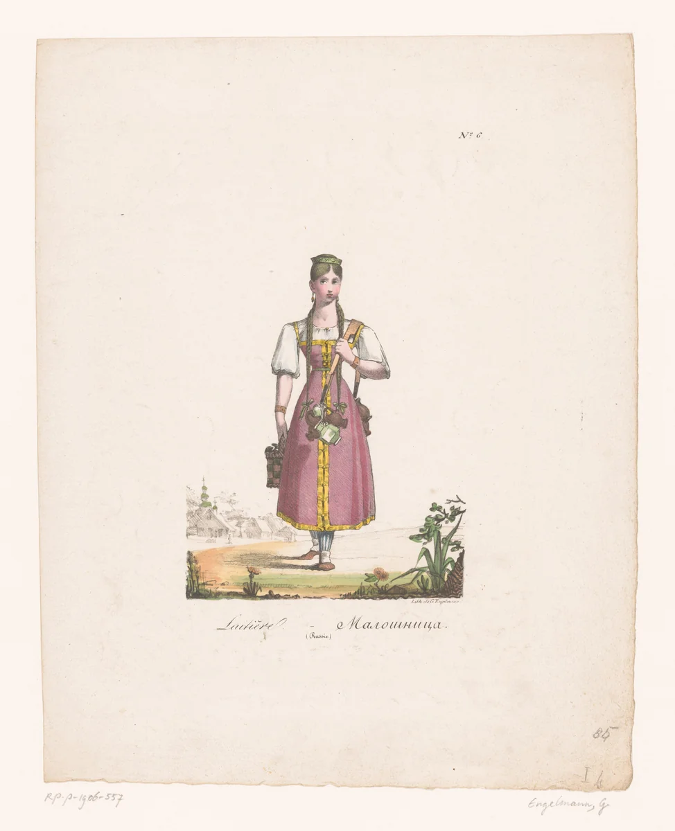 Russische melkverkoopster by anonymous, print, 1816-1839