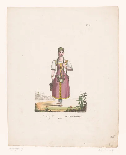 Russische melkverkoopster by anonymous, print, 1816-1839
