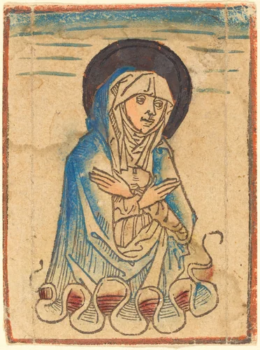 The Virgin in the Clouds by Master of the Housebook, print, 1470-1480