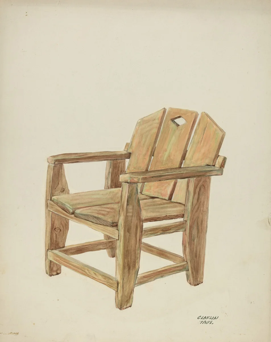 Chair by Majel G. Claflin, index of american design, 1938
