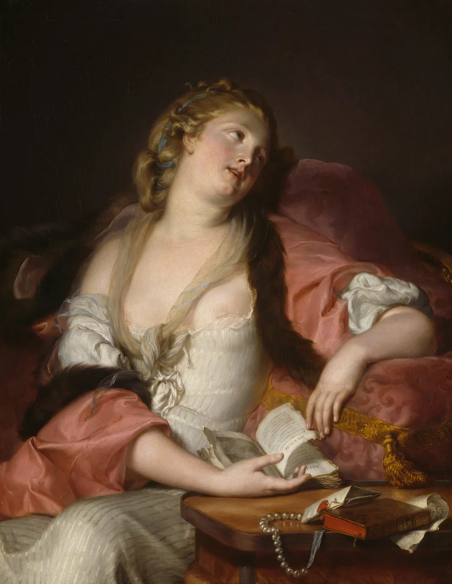 Lady Reading the Letters of Heloise and Abelard by Bernard d'Agesci, painting, 1770-1790