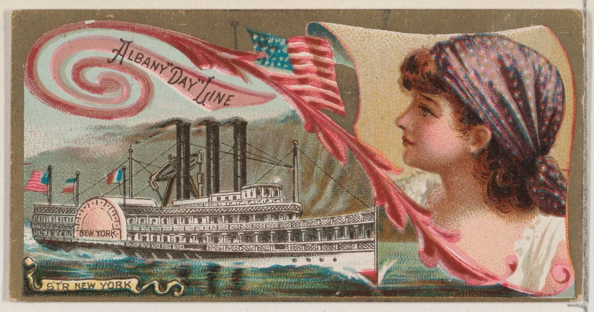 Steamship New York, Albany "Day" Line, from the Ocean and River Steamers series (N83) for Duke brand cigarettes by W. Duke, Sons & Co., print, 1887