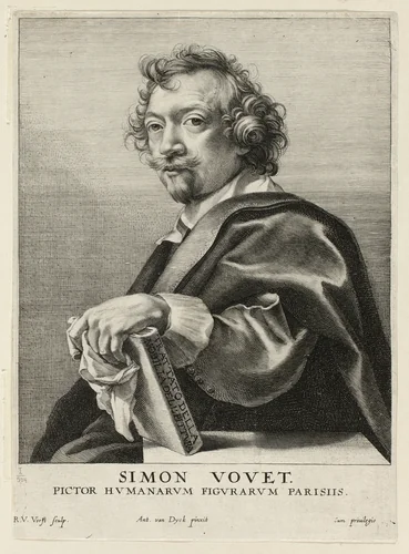 Simon Vouet by Robert van Voerst, print, 1630-1636