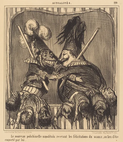 Le Nouveau polichinelle napolitain by Honoré Daumier, print, 1855