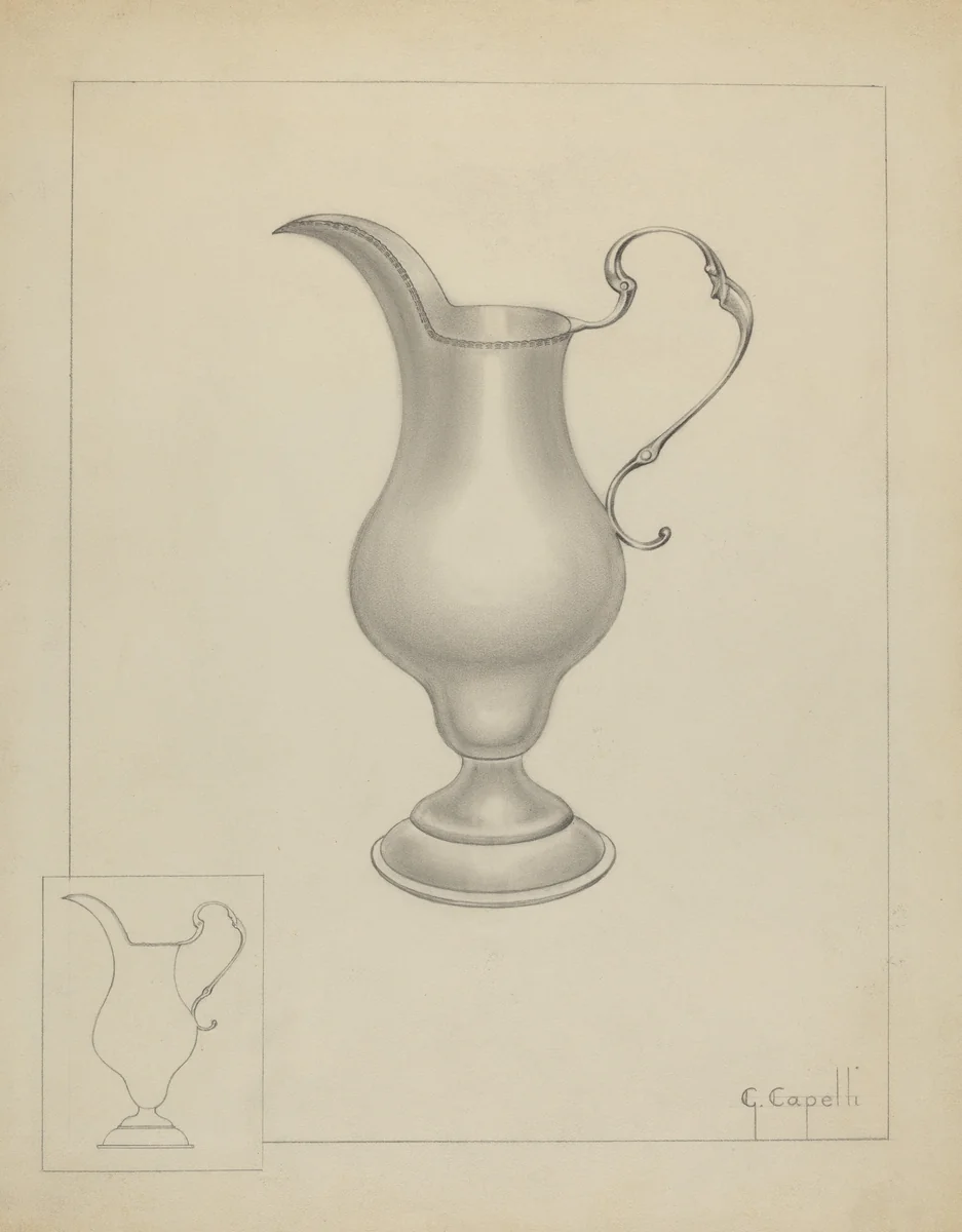 Silver Creamer by Giacinto Capelli, index of american design, 1936