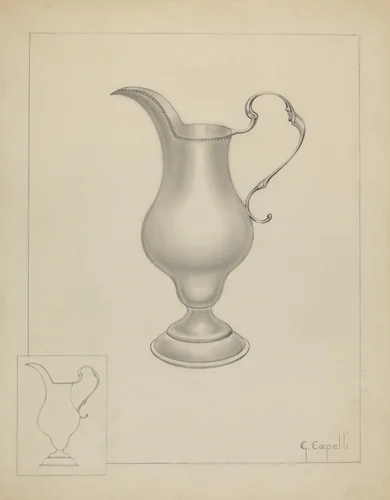 Silver Creamer by Giacinto Capelli, index of american design, 1936
