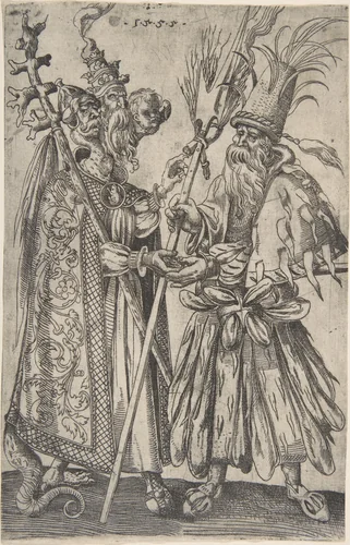 Satire on the Papacy by Melchior Lorck, print, 1555
