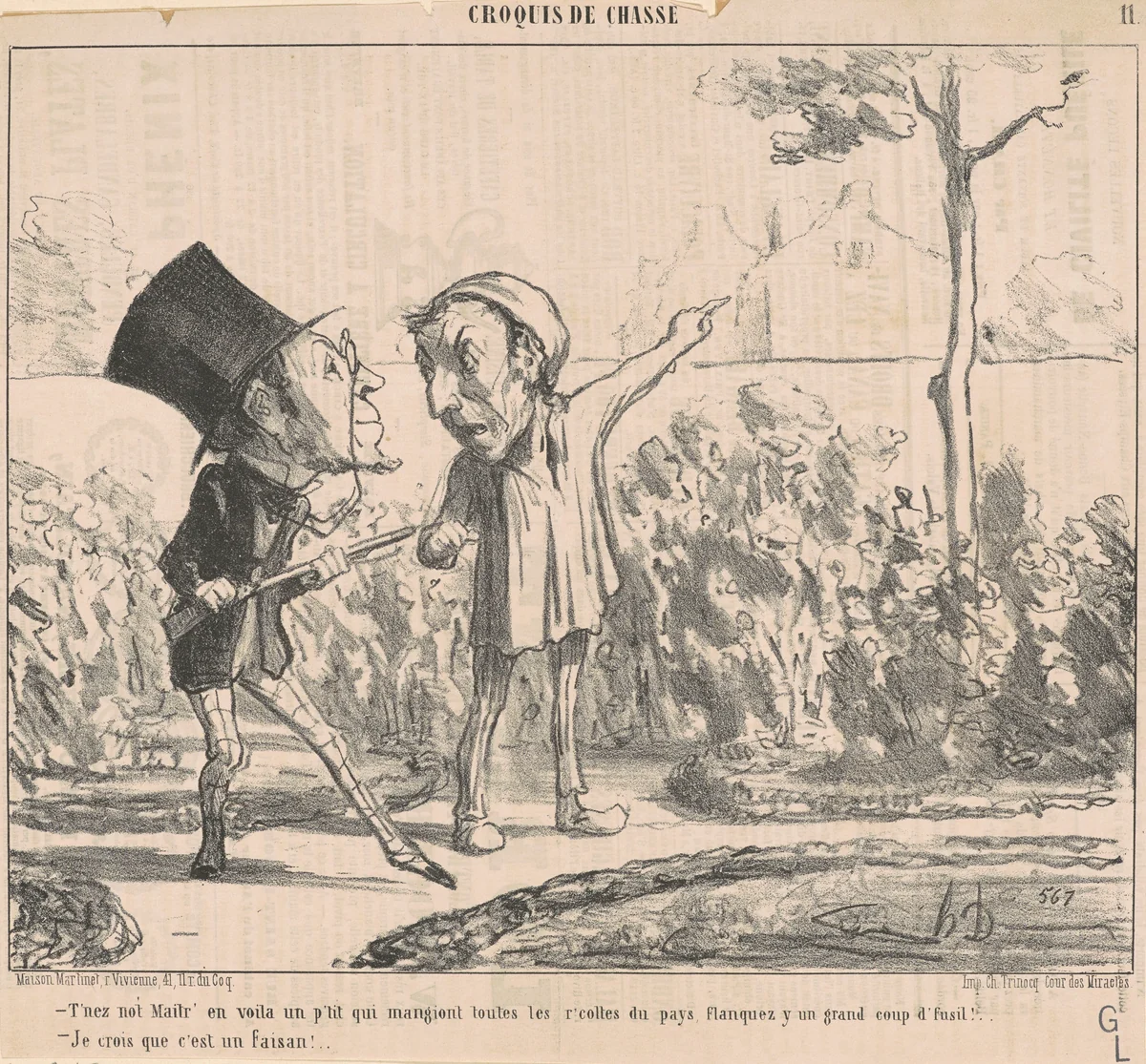 T'nez not' maitr' en voila un p'tit ... by Honoré Daumier, print, 1853