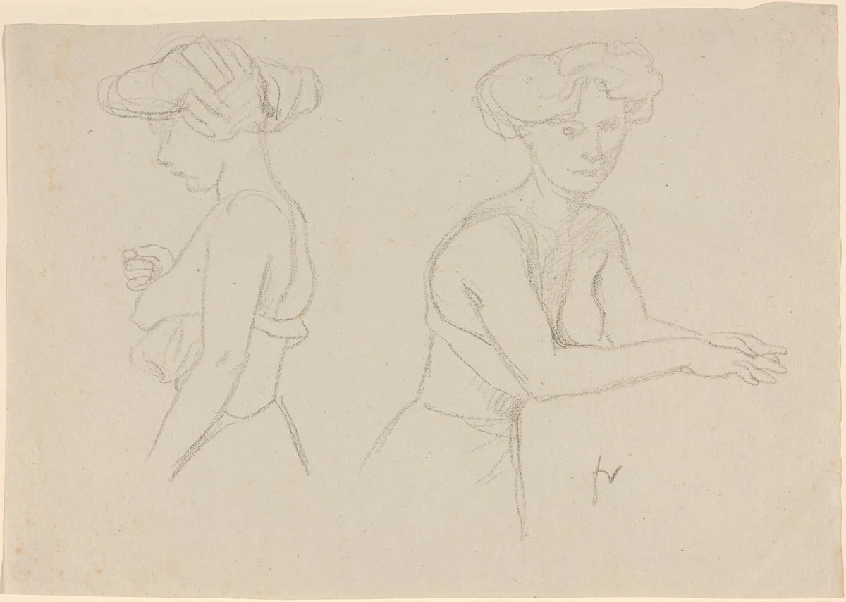 Two Studies of a Woman Dressing by Félix Vallotton, drawing, 1890-1899