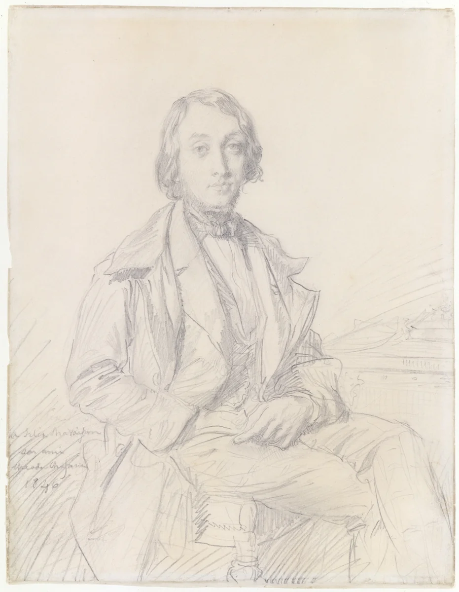 Portrait of Félix Ravaisson by Théodore Chassériau, drawing, 1846