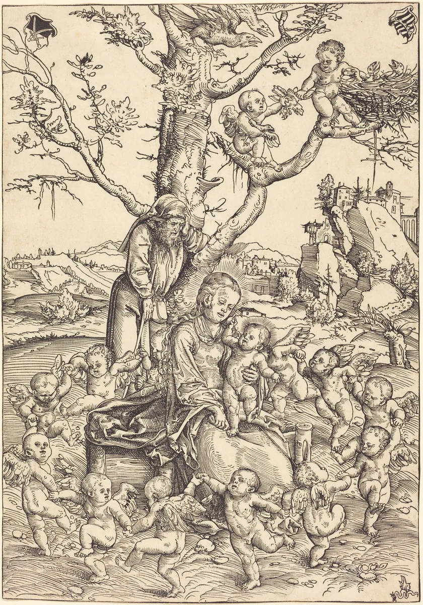 The Rest on the Flight into Egypt by Lucas Cranach, print, 1520