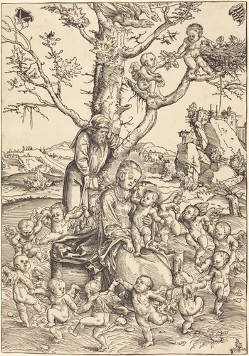 The Rest on the Flight into Egypt by Lucas Cranach, print, 1520