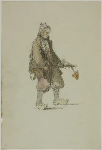 Dutch Sailor, Carrying an Anchor by George Chambers, painting, 1820-1830