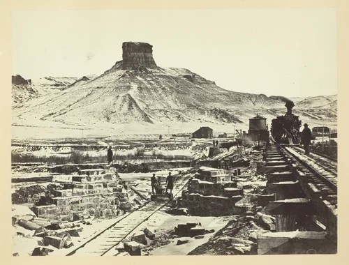 Citadel Rock, Green River Valley by Andrew J. Russell, photograph, 1868-1869