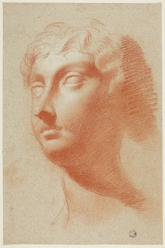 Female Head by Pietro Dandini, drawing, 1666-1712