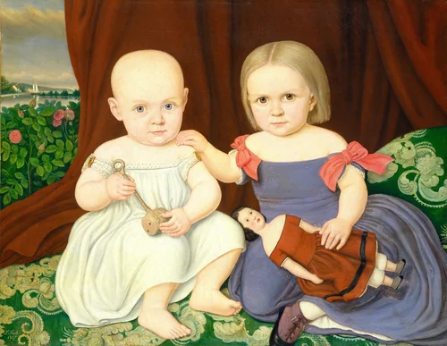 The Herbert Children by Lambert Sachs, painting, 1857
