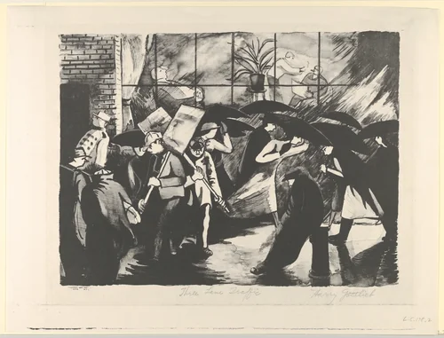 Three Lane Traffic by Harry Gottlieb, print, 1937