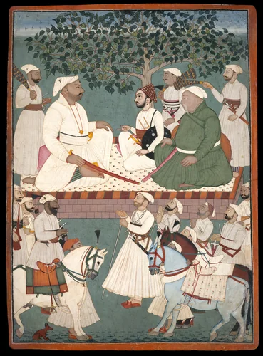 Maharaja Sidh Sen Receiving an Embassy by A Master of the Mandi atelier, painting, 1690-1720