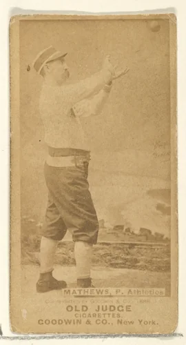 Mathews, Pitcher, Philadelphia Athletics, from the Old Judge series (N172) for Old Judge Cigarettes by Goodwin & Company, photograph, 1888