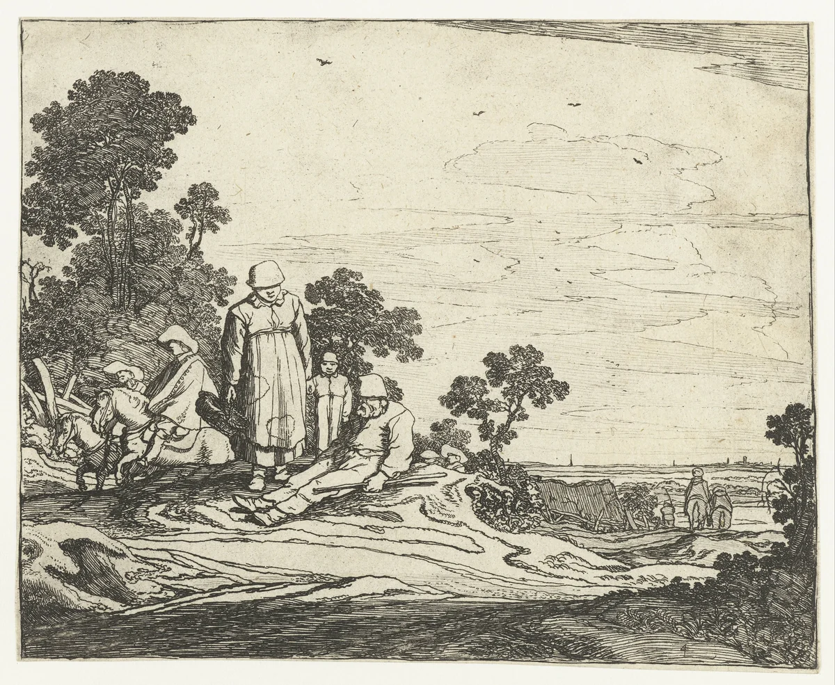 Landschap met ruiters by Pieter de Molijn, print, 1626