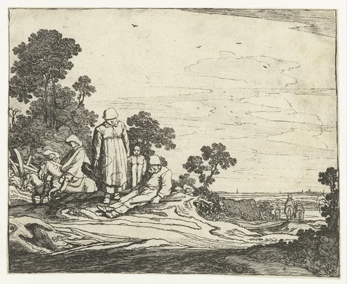 Landschap met ruiters by Pieter de Molijn, print, 1626
