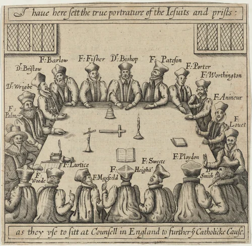 True Portraiture of the Jesuits and Priests from Vox Populi, by Thomas Scott by Crispijn van de Passe I, print, 1624