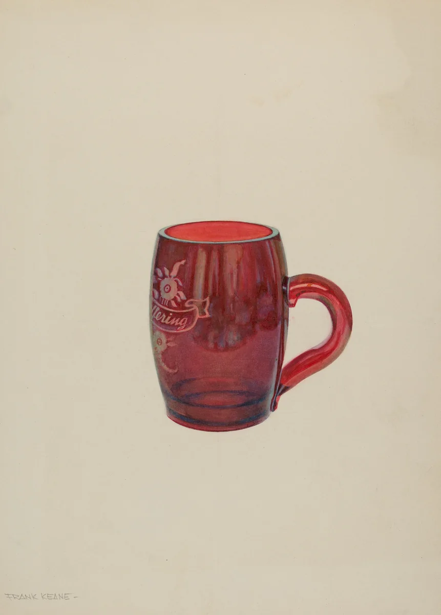 American "Bohemian" Glass Mug by Frank M. Keane, index of american design, 1939