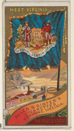 West Virginia, from Flags of the States and Territories (N11) for Allen & Ginter Cigarettes Brands by Allen & Ginter, print, 1888