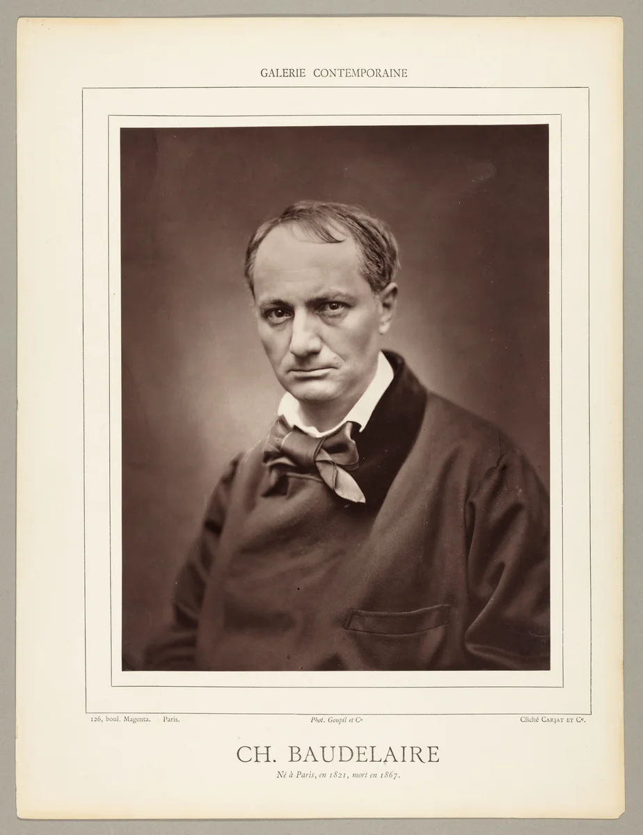 Charles Baudelaire (French poet, critic, and writer, 1821-1867) by Etienne Carjat, photograph, 1858-1868