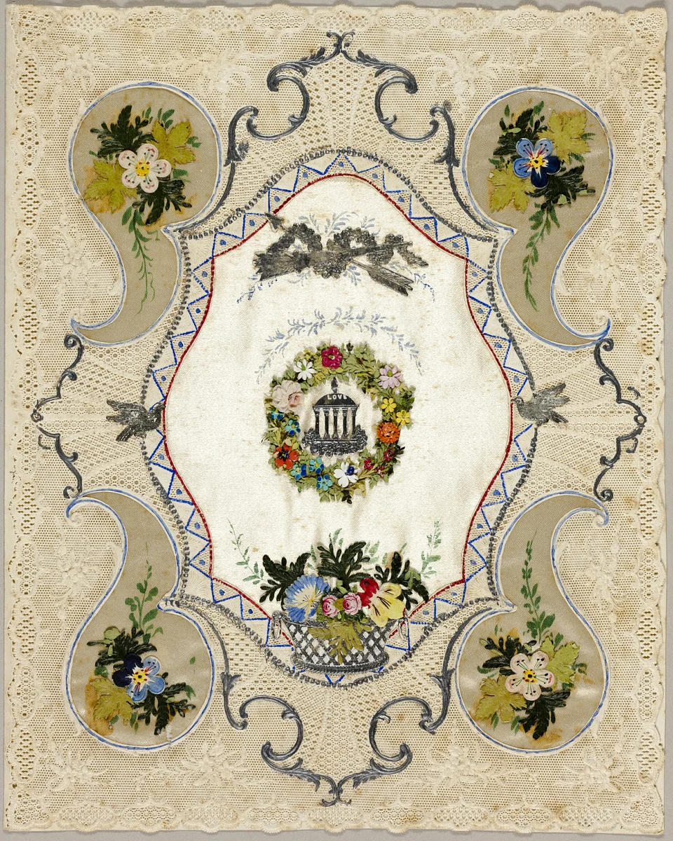 Untitled Valentine (Temple of Love in a Ring of Flowers) by Unknown Artist, other, 1845-1855