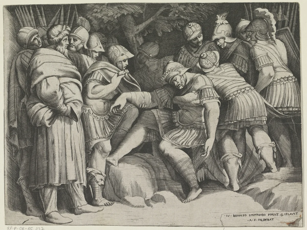 Gewonde Scipio by Unknown, print, 1501-1580