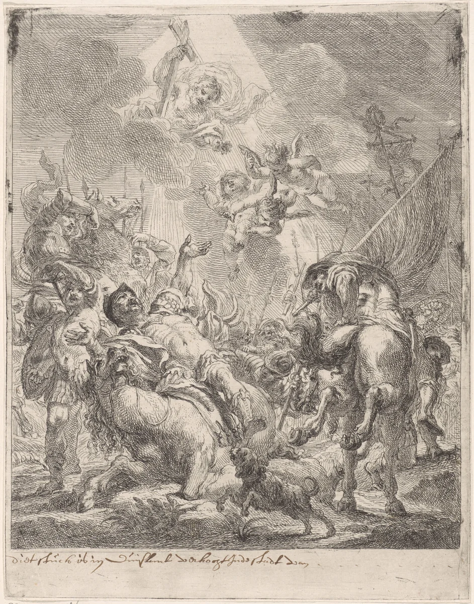 De bekering van Paulus by Cornelis Schut, print, 1618-1655