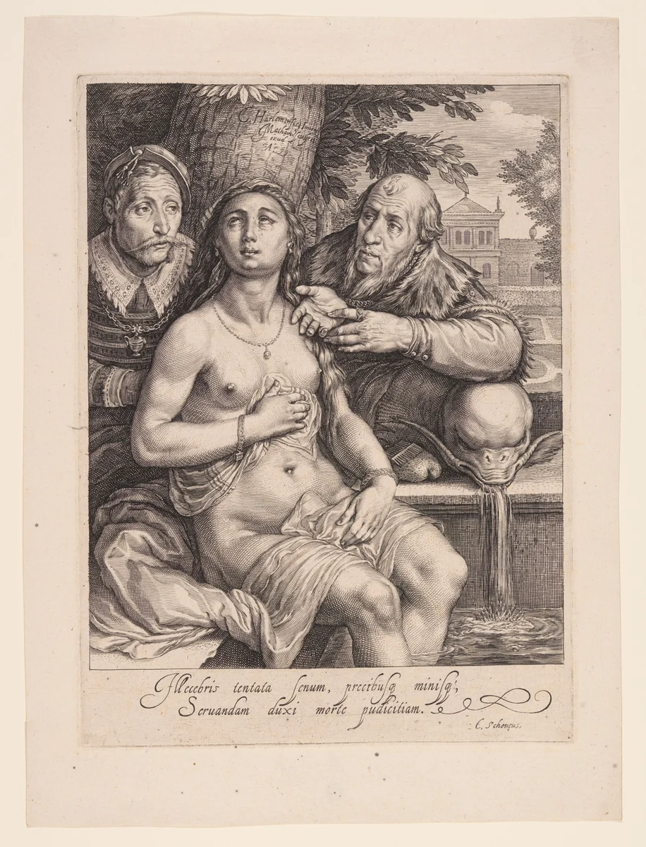 Susanna and the Elders by Jacob Matham, print, 1599
